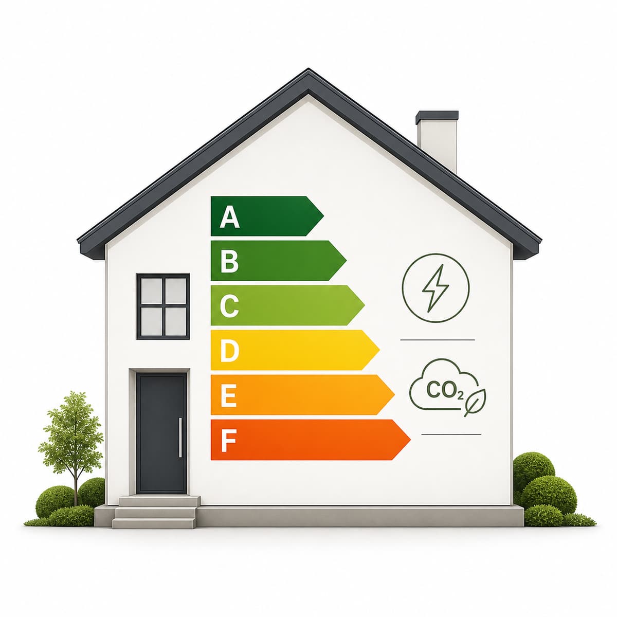 Échelle des classes énergétiques DPE de A à F pour les logements